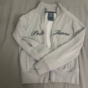 Polo Jeans Ralph Lauren Zip Up Gray Sweater.